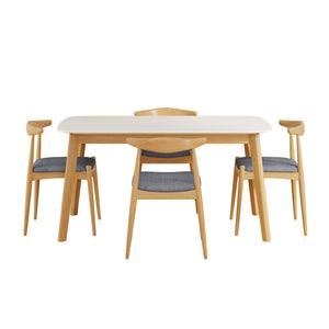 5 Piece Dining Set With Upholstered Chairs