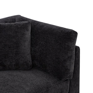 83.50" Modern Flared Arms Sofa (Black)