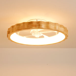 20" Plum Blossom Flush Mount Ceiling Fan with Lights and Remote