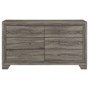 Funston - 6 Drawer Dresser Cabinet - Brown Oak