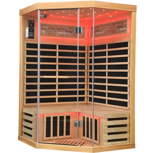 Double Sauna Room With Carbon Heating Plates - White Oak
