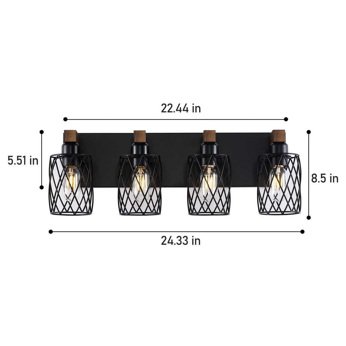 Bathroom Vanity Light, Wall Sconce With Cage Shade