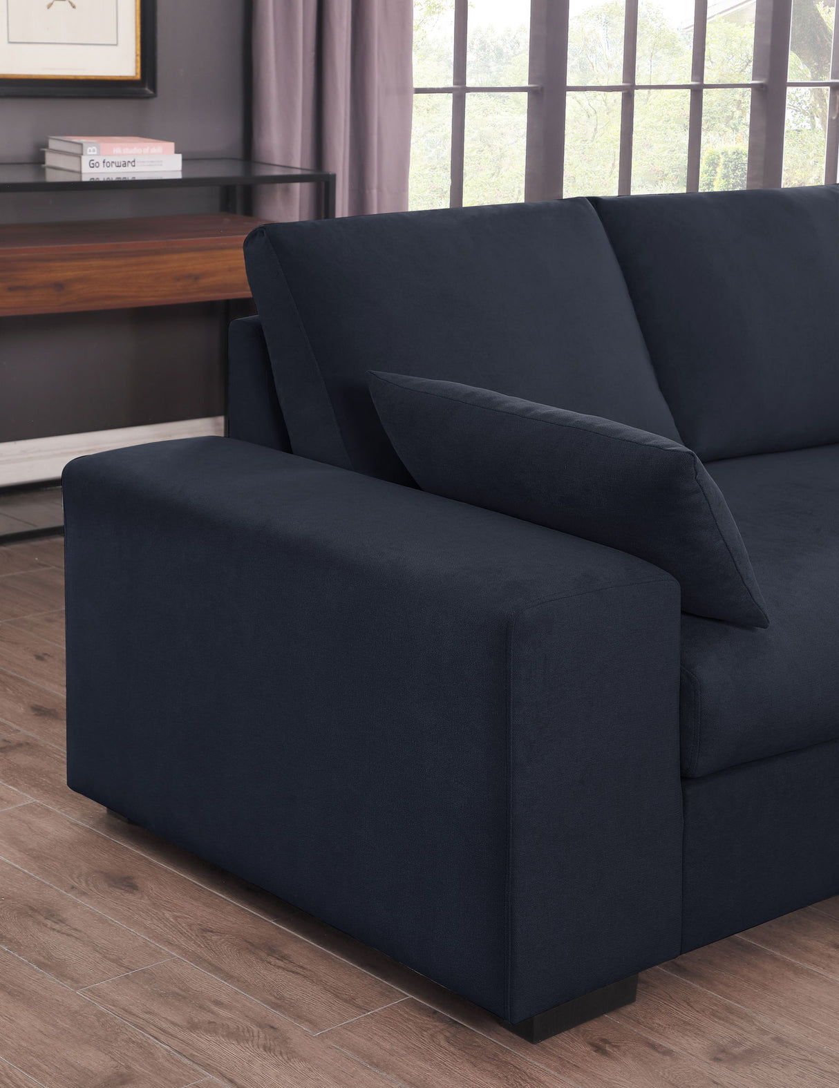 Joshua - 100" Sectional Sofa with Right Facing Chaise and Console Ottoman