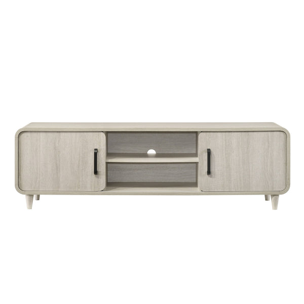 TV Stand With Sliding Doors And Handles, Living Room Furniture - Antique White