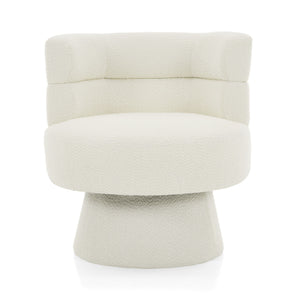 Swivel Accent Chair, 360° Rotating Design With Ergonomic Support For Living Room, Bedroom & Home Office - Cream White