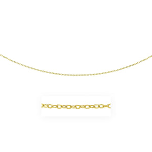 2.5mm 14k Yellow Gold Pendant Chain with Textured Links