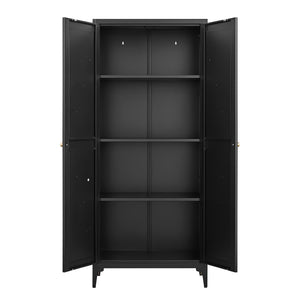 Adjustable 2 Door Kitchen Pantry Cabinet With Striped Design