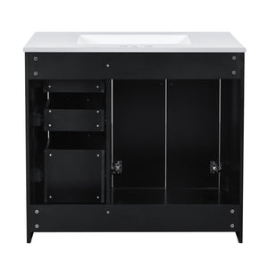 Bathroom Vanity With Sink Combo, Storage Cabinet, Freestanding Set With 3 Drawers & Soft Closing Doors