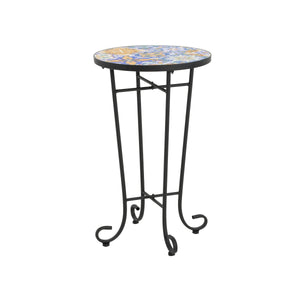 Patio Side Table, Colorful + Black