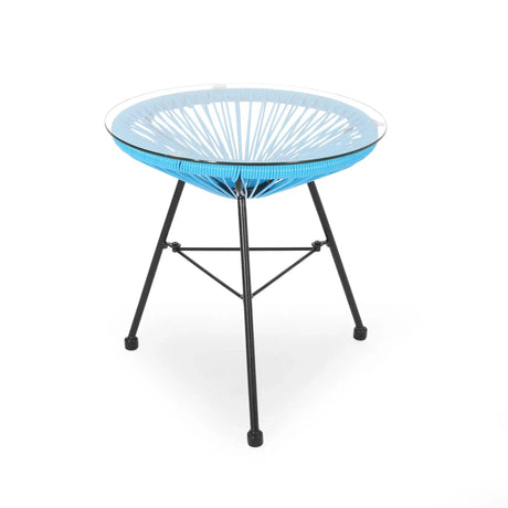 Nusa - Modern Rattan Side Table With Tempered Glass Top - Best Buy Furniture