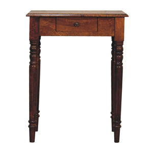 Artisan Furniture Solid Wood Chestnut Turned Leg Writing Desk, 1-Drawer