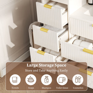 Modern Wall Mounted Floating Cabinet With Drawers For Bathroom