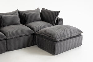 129.8" Width Cloud Couch Oversized Modular Sectional Sofa