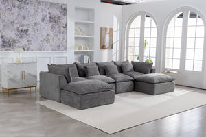 129.8" Width Modular Sectional Sofa with 2 Ottomans