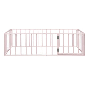 Metal Floor Bed Frame With Fence And Door