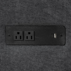 L-Shaped Sofa Convertible Sofa Bed Pull Out Sofa Sleeper With Two Back Pillows, Two USB Ports And Two Power Sockets For Living Room