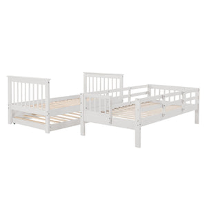 Stairway Bunk Bed With Storage And Guard Rail For Bedroom