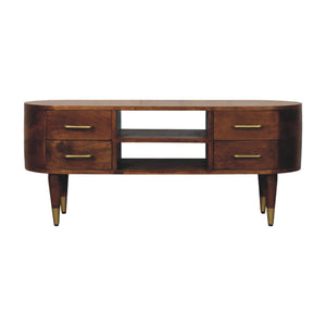 Solid Wood Valenza Curved Media Unit