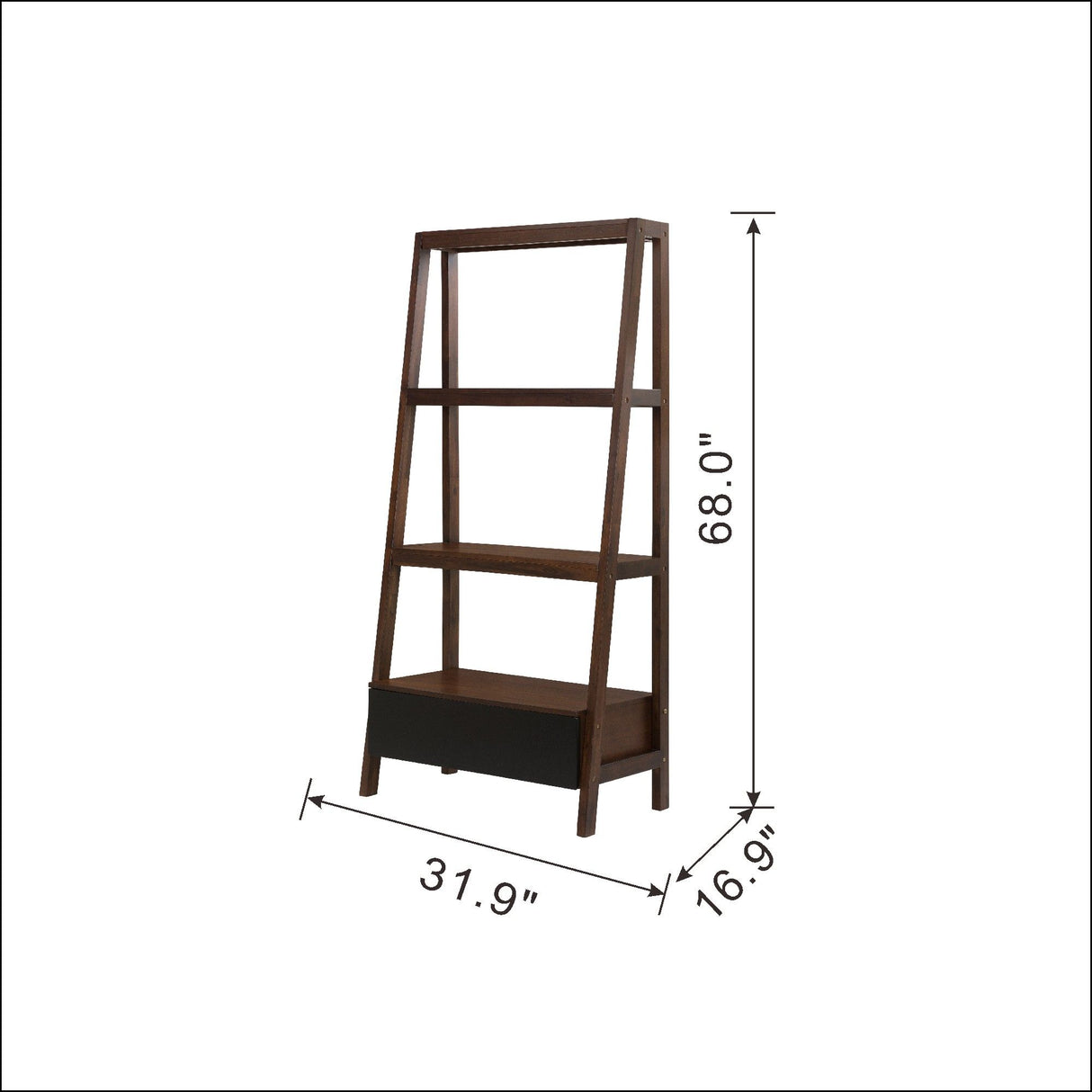 Ladder Shelf, Ladder Style Display Shelf - Natural Wood / Brown
