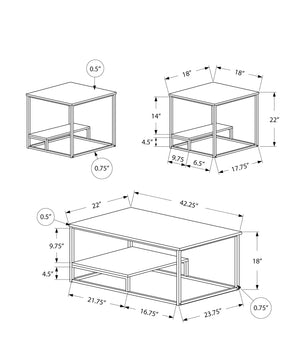 Table Set, Coffee, End, Side, Accent, Living Room, Contemporary & Modern (Set of 3)