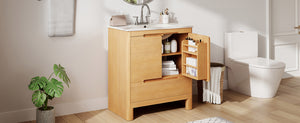 30" Softened Modern Bathroom Vanity with Ceramic Sink