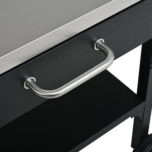 Foldable Outdoor Kitchen Cart With Storage For Patio