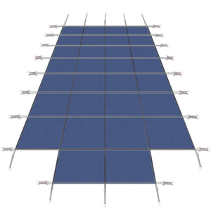 Pool Safety Cover, Fits 18 X 36Ft Rectangular Inground Winter Swimming Pools, High Strength Mesh - Blue