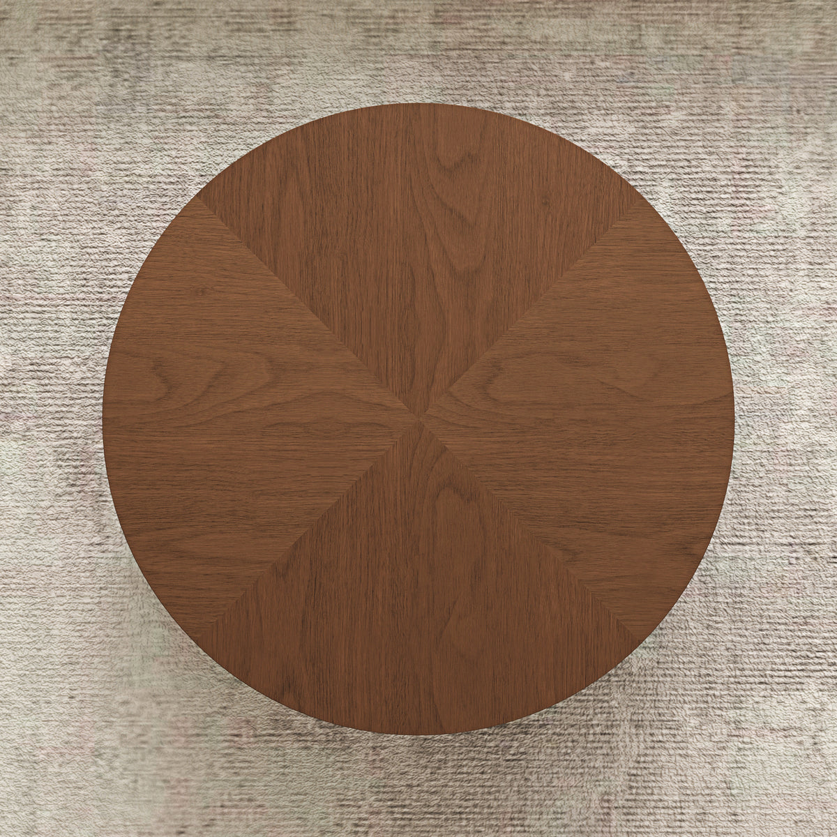 35.43 Inch Drum Shaped Round Coffee Table