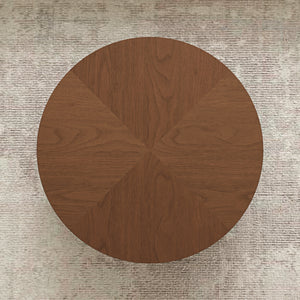 35.43 Inch Drum Shaped Round Coffee Table