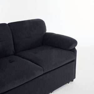 Convertible Pull Out Sofa Bed Queen Size, 3 In 1 With Side Storage