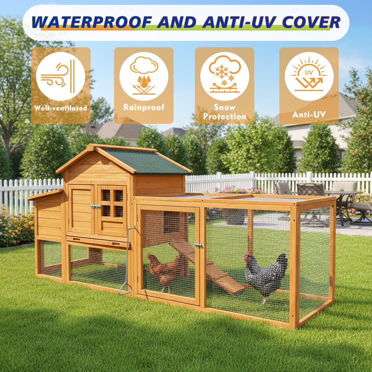 80" Chicken Coop with Nest Box