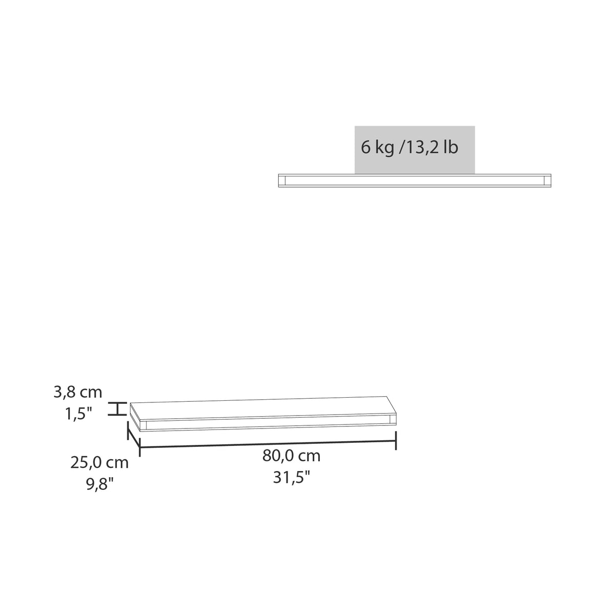 Mahogany Floating Shelf Set of 2 with Minimalist Design - Mahogany