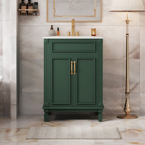 Bathroom Vanity With Top Sink, Cabinet With 2 Soft Closing Doors