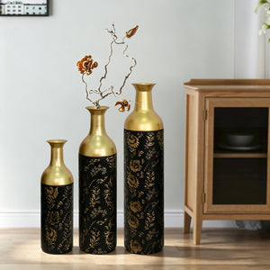 Decorative Metal Vases Set of 3