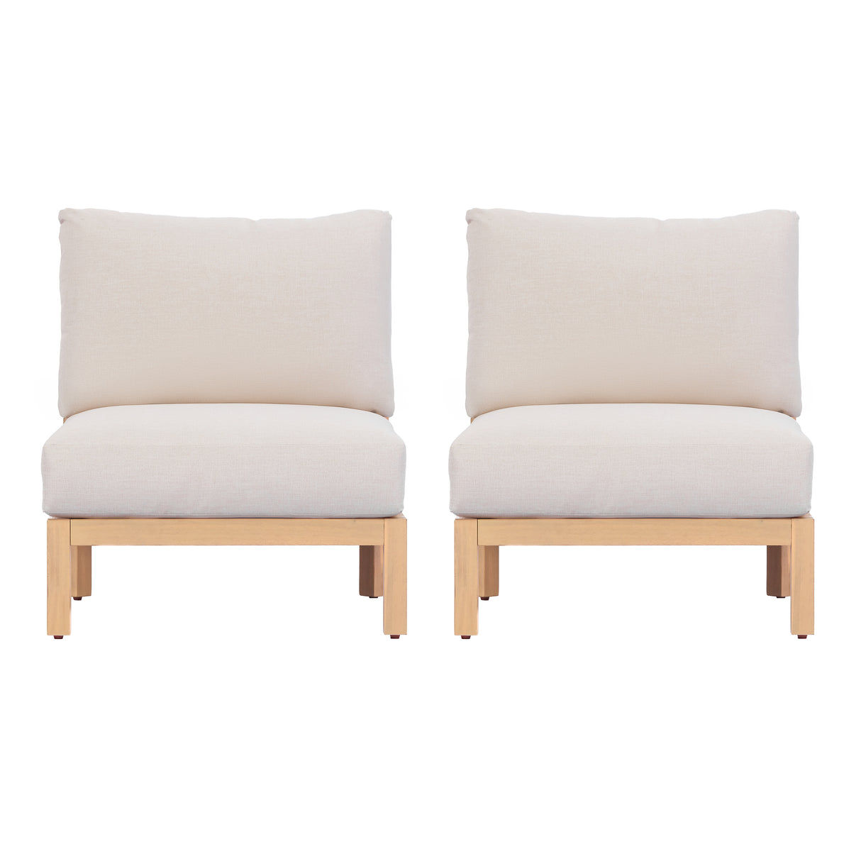 Acacia Wood Patio Furniture Club Chair Set of Two