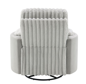 Emee - Corduroy Glider Recliner With Swivel - Gray - Best Buy Furniture