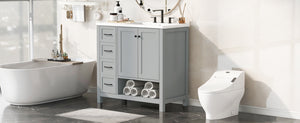 36" Bathroom Vanity with Sink Top and Storage Cabinet