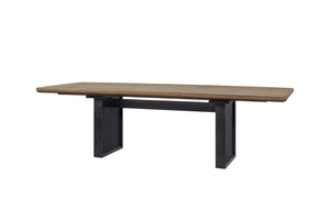 Double Pedestal Table Latte - Light Brown
