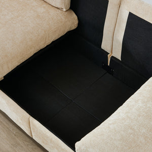 96.5" L Shape Sectional Couch with Ottoman