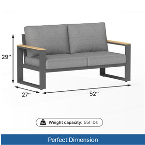 All-Weather Loveseat Sofa With Thick Cushions