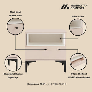 Amara - Nightstand With 1 Drawer