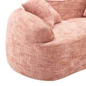 Curved 2 Person Compress Sofa With Armrests, Includes Pillows