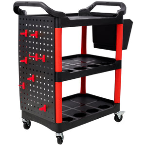 3 Tier Rolling Auto Detail Cart with Wheels