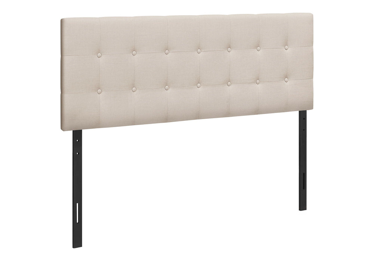 Queen Size, Bed Headboard Only, Upholstered Transitional - Beige - Best Buy Furniture