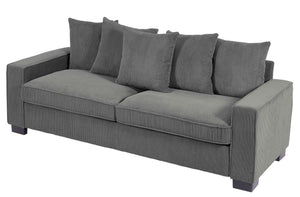 Luxe Sofa With 5 Matching Toss Pillows, Sleek Design, Spacious And Comfortable 3 Seater Couch