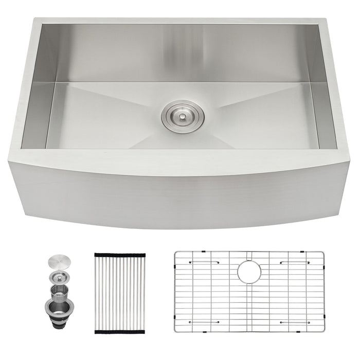 Farmhouse 36" Kitchen Sink with Apron Front - Brushed Nickel