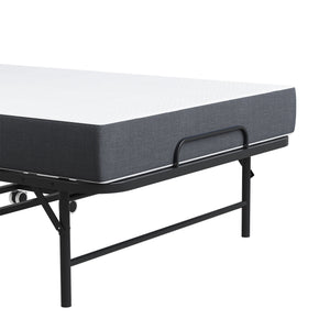 Twin Wide Folding Bed For Tall People, Extra Long & Wide Rollaway With Memory Foam, Heavy-Duty Capacity Guest, Spacious Portable Cot - Black