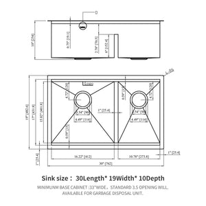 Stainless Steel Undermount Kitchen Sink With Double Bowl