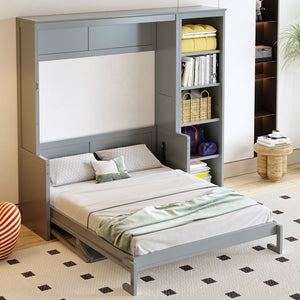Sturdy Murphy Bed With Desk And Bookshelf