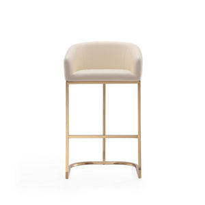 Mid-Century Modern Stool With Steel Base